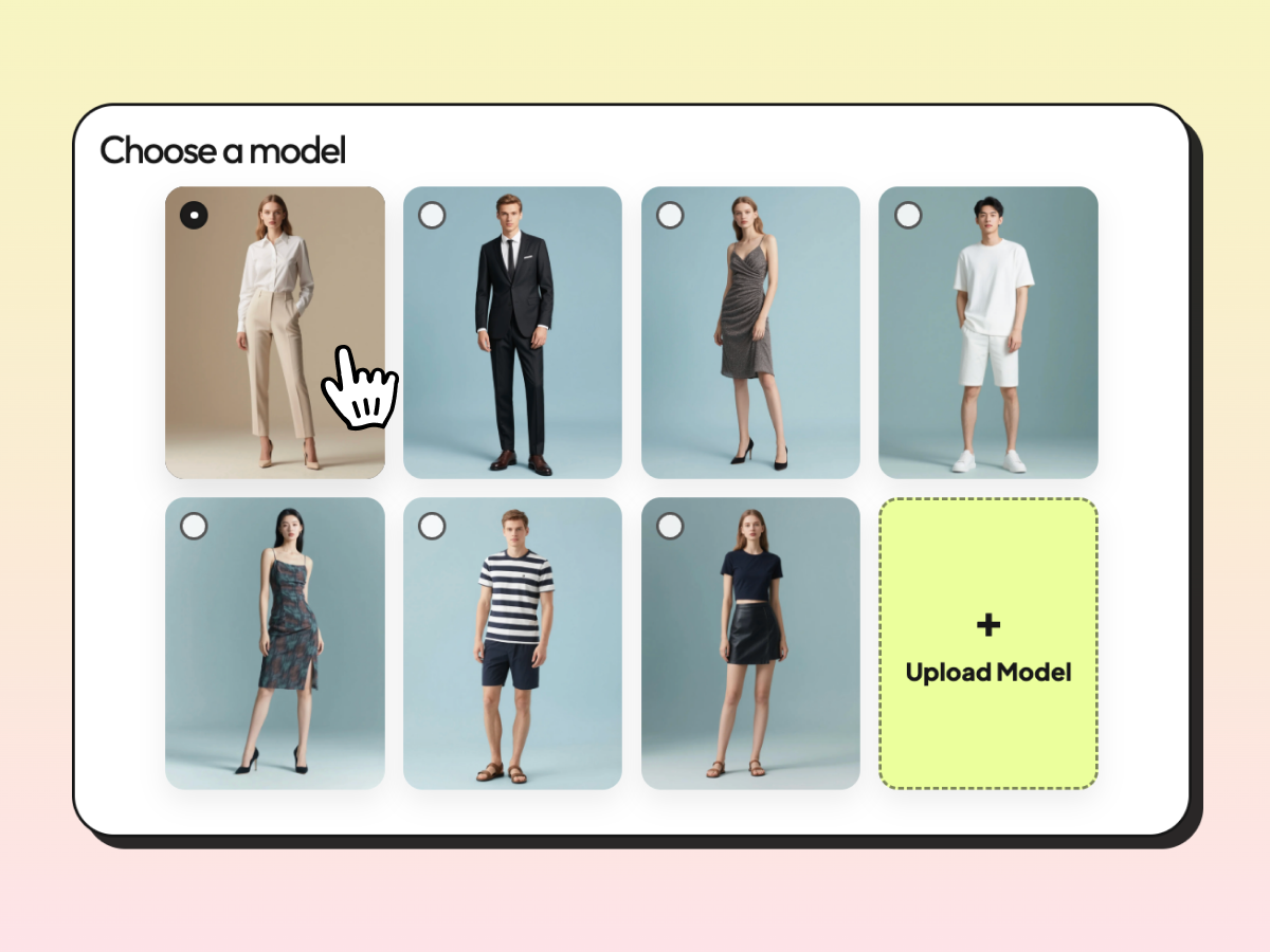 choose a model for AI clothes swapper step 2