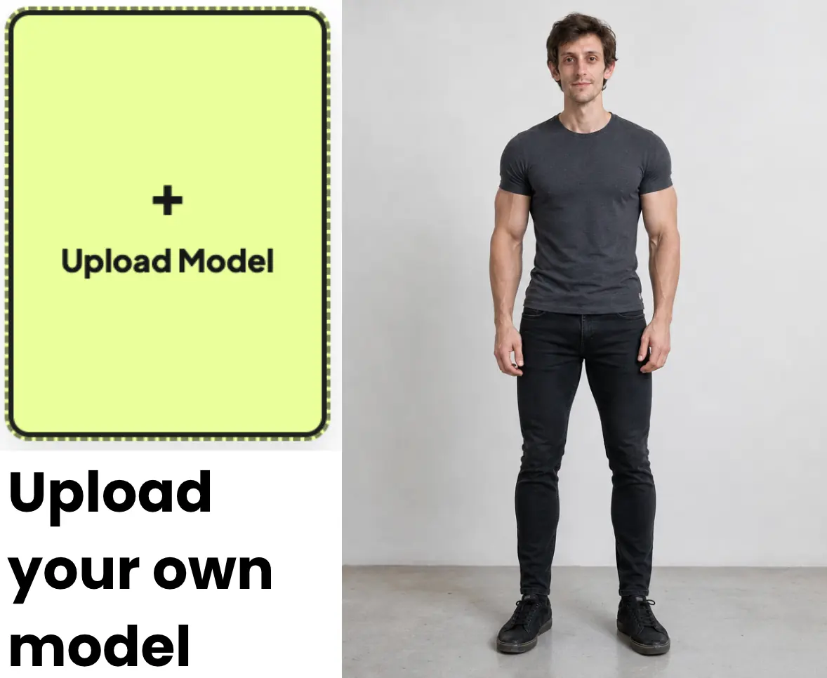 AI fashion model generator example showing model selection for virtual try-on